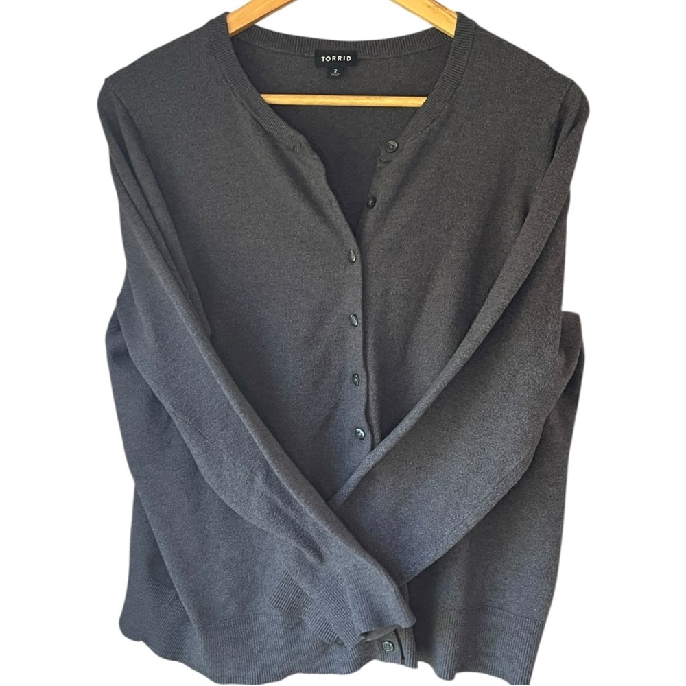 Torrid Charcoal Button-Up Cardigan